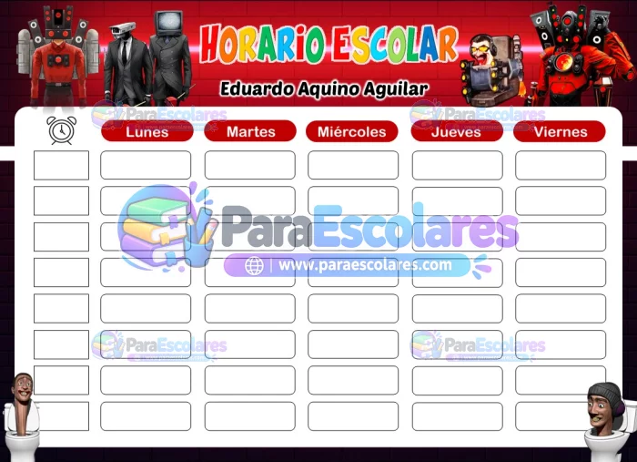 Skibidi Toilet Horario Escolar